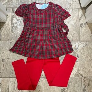 NWT size 7 Classic Whimsy Red Plaid Set